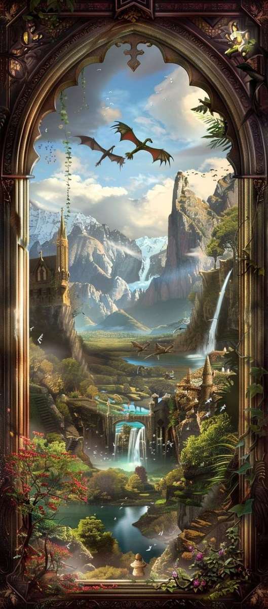 Paisagem de fantasia. quebra-cabeças online