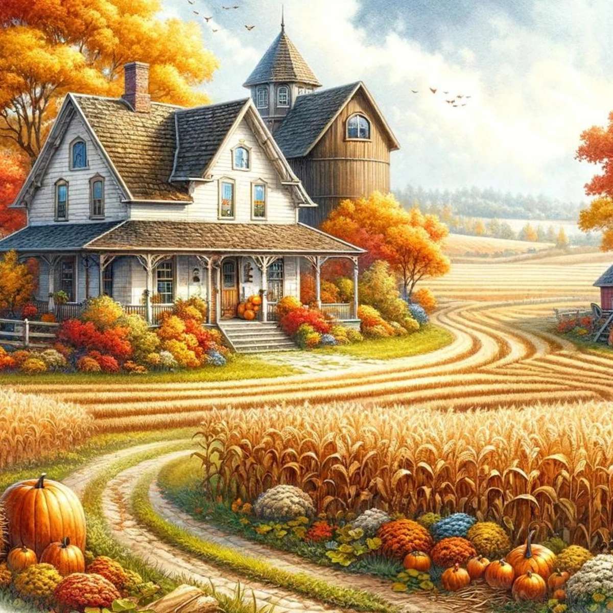 Paesaggio agricolo autunnale puzzle online