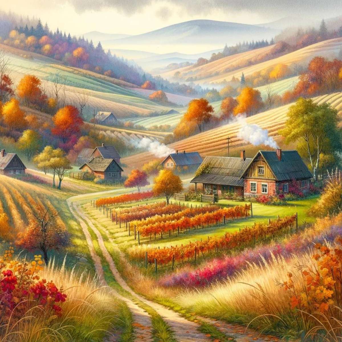 Paisagem rural de outono puzzle online