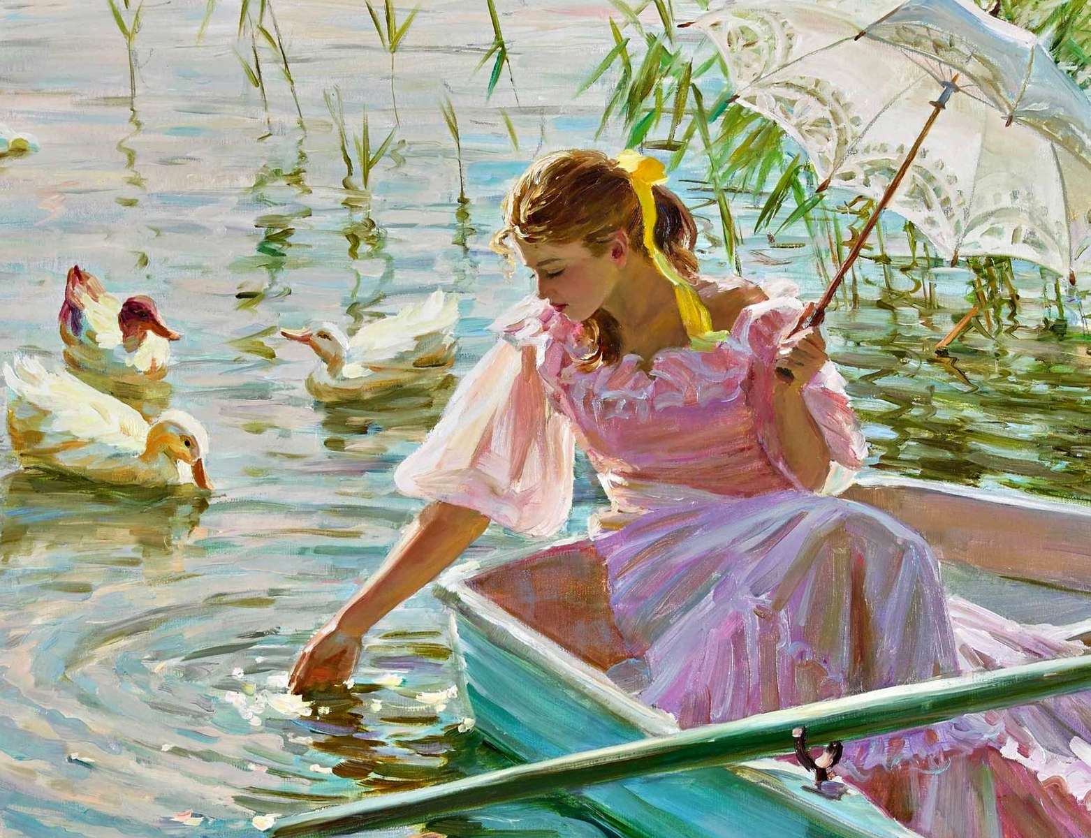 Alexandre Averine. Femme dans un bateau puzzle en ligne