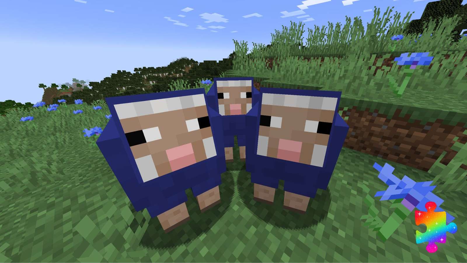 Ovelha Azul no Minecraft quebra-cabeças online