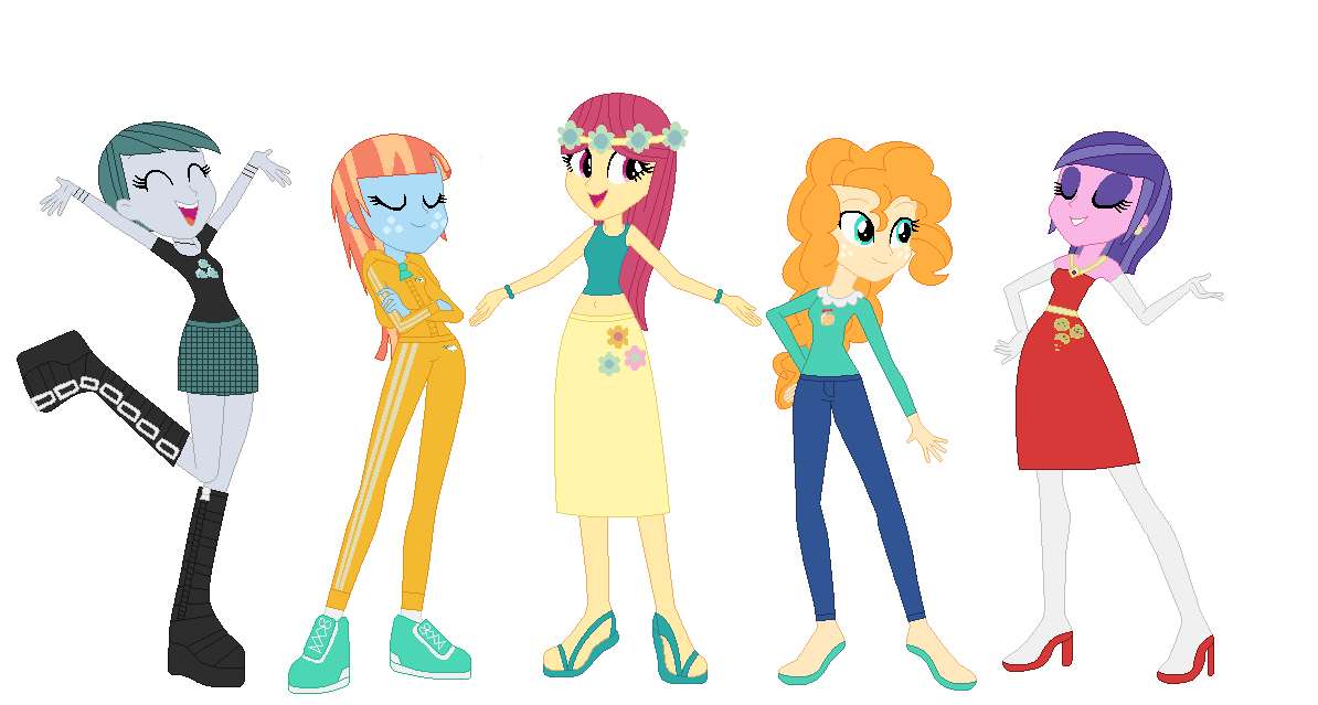 Equestria Girls Mane 5's moms in the 80s by Sidney jigsaw puzzle online