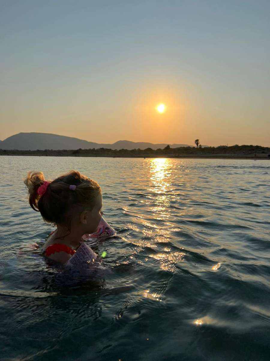 solnedgång vid Adriatiska havet pussel på nätet