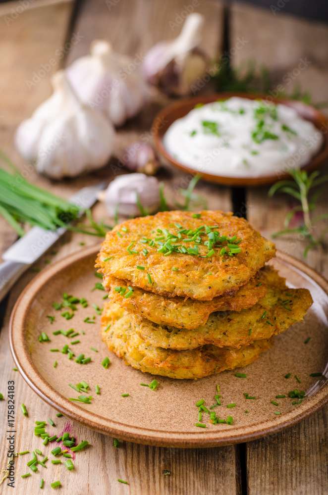 Potato pancakes with sour cream online puzzle