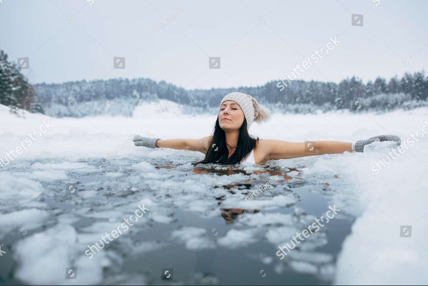 Nager dans l’eau glacée puzzle en ligne