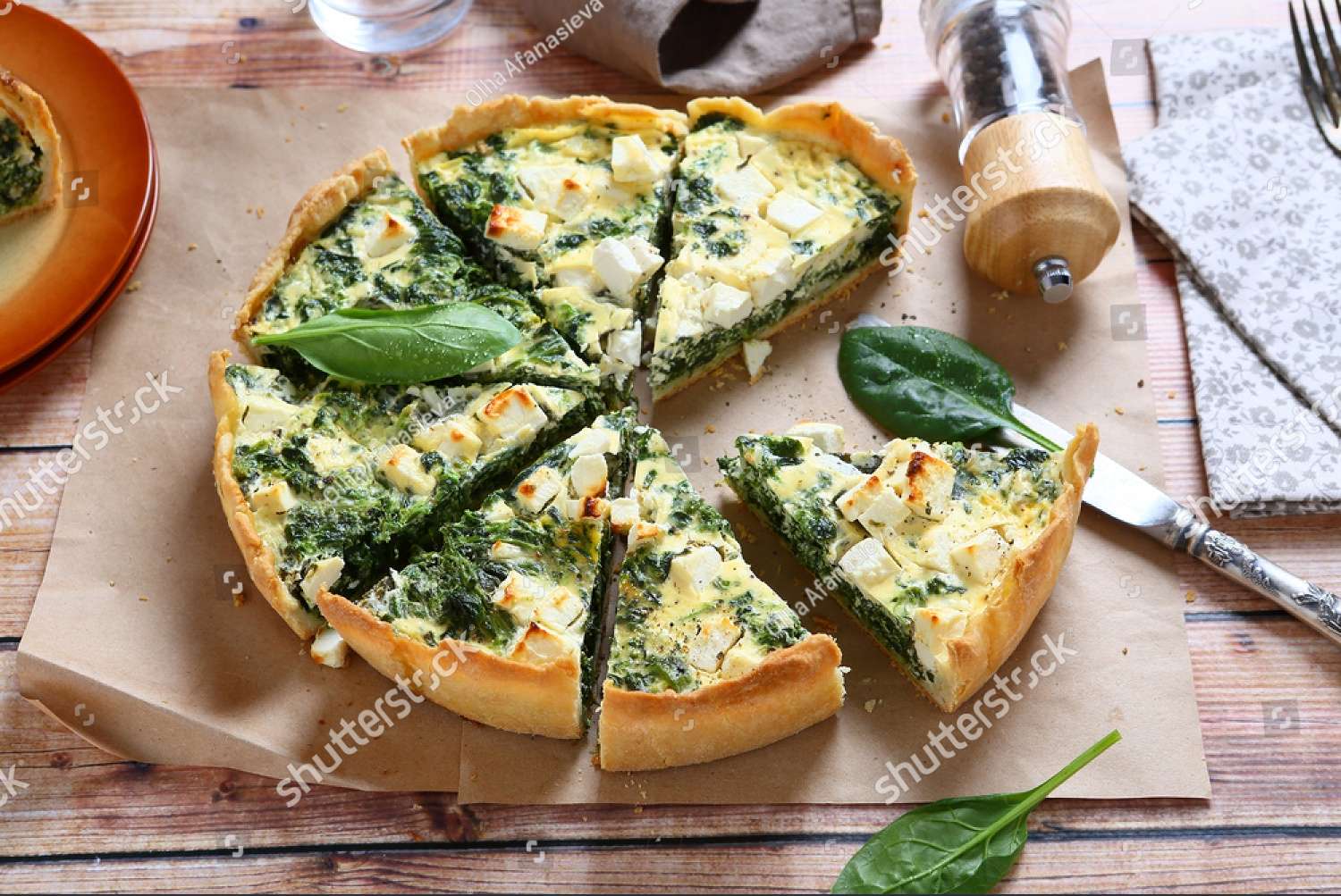 Tarte aux épinards et feta puzzle en ligne