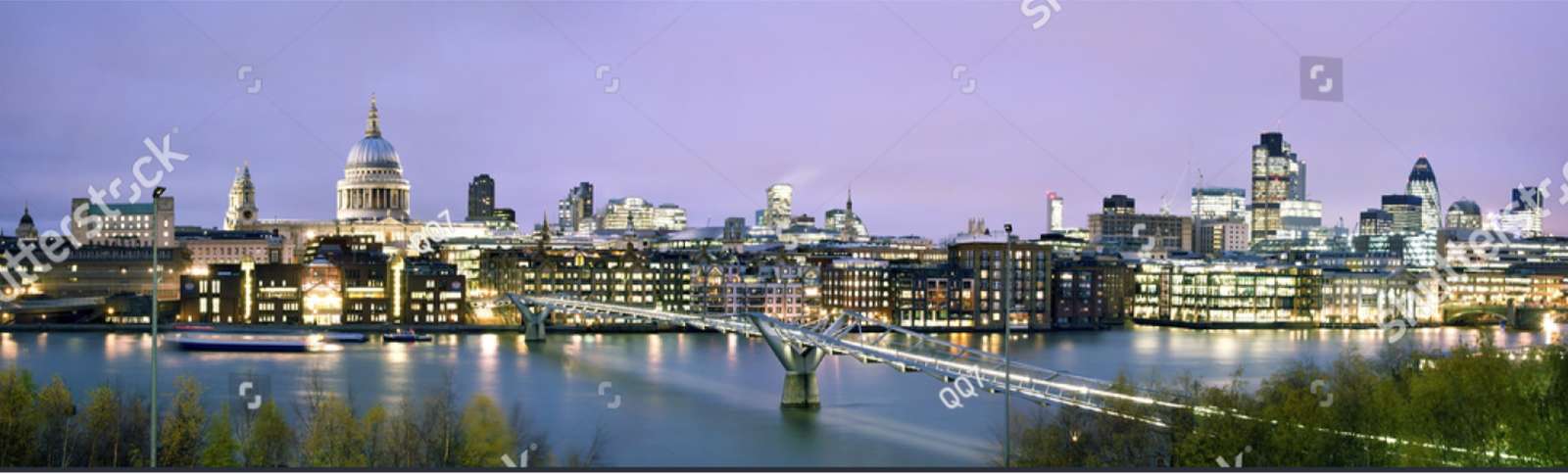 Panorama de Londres de noche, Reino Unido rompecabezas en línea