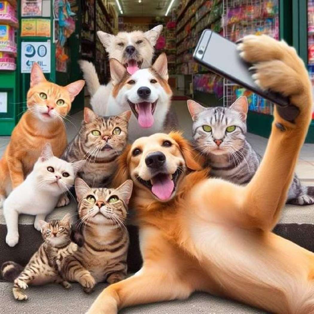 Uma selfie com amigos puzzle online