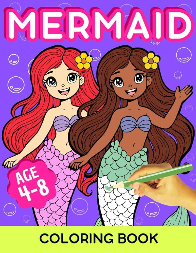 Mermaid Coloring Book: 50 Mermaid Coloring Pages F jigsaw puzzle online