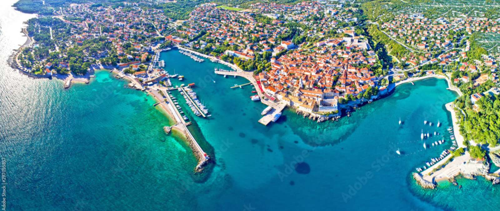 Panorama der Insel Krk, Kroatien Online-Puzzle