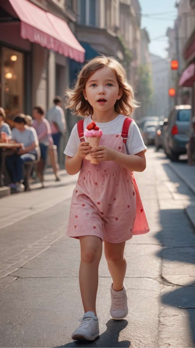 Fille avec de la glace puzzle en ligne