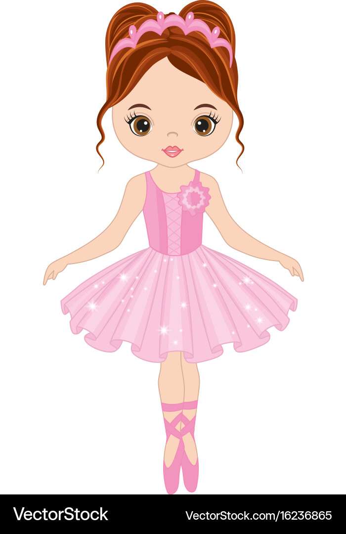 Immagine vettoriale carina piccola ballerina che balla puzzle online