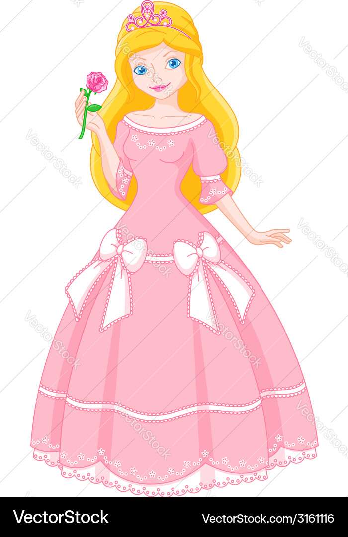 Imagen vectorial princesa rompecabezas en línea