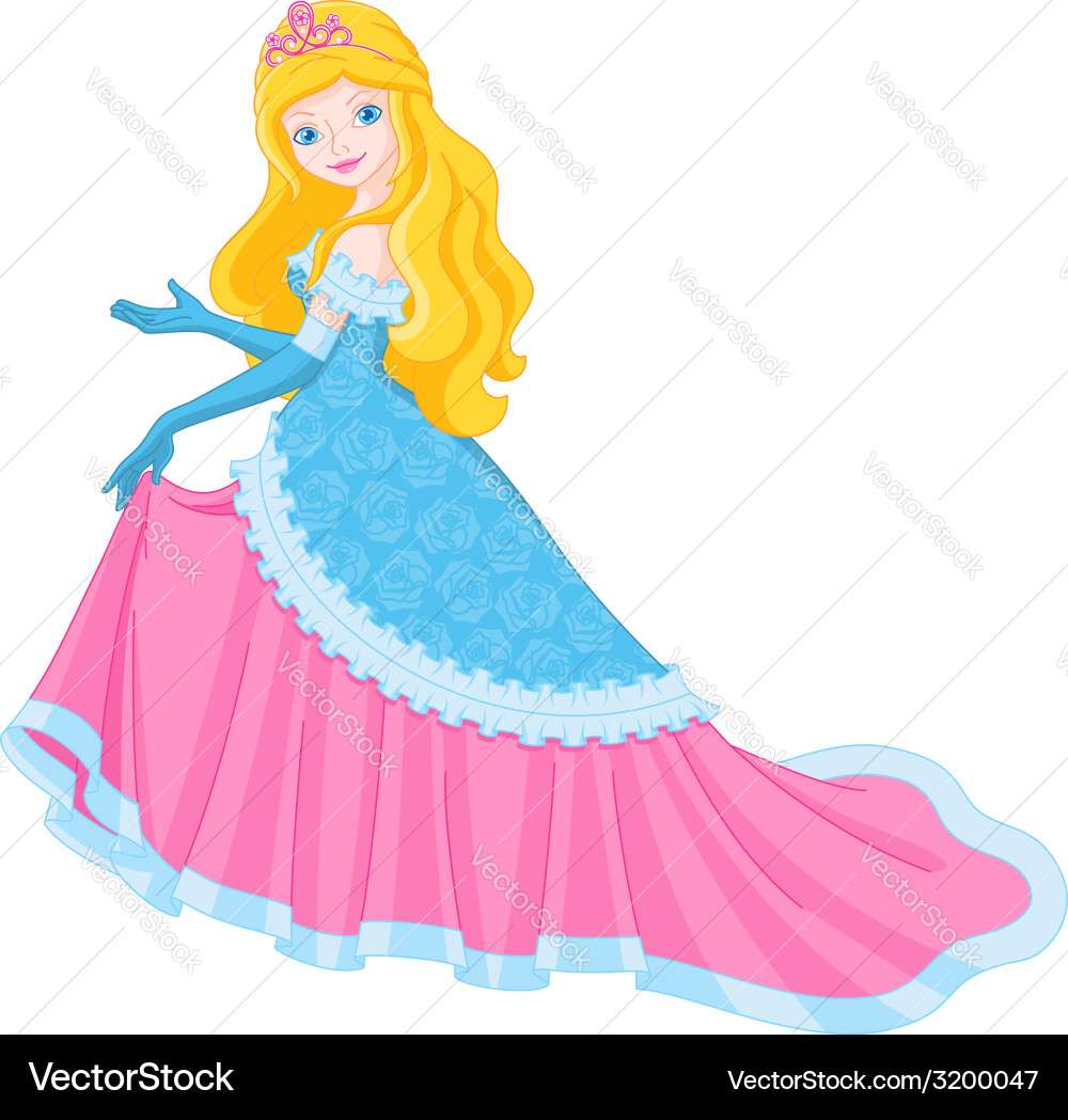 Imagen vectorial princesa rompecabezas en línea