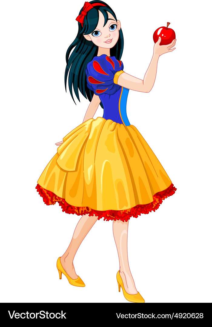 Imagem vetorial de garota branca de neve quebra-cabeças online