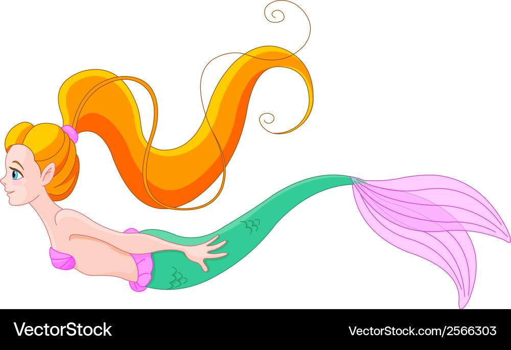 Cute red haired mermaid vector image jigsaw puzzle online