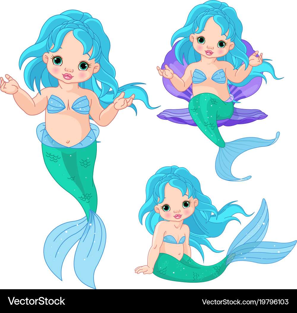 Mermaid baby set vector image online puzzle