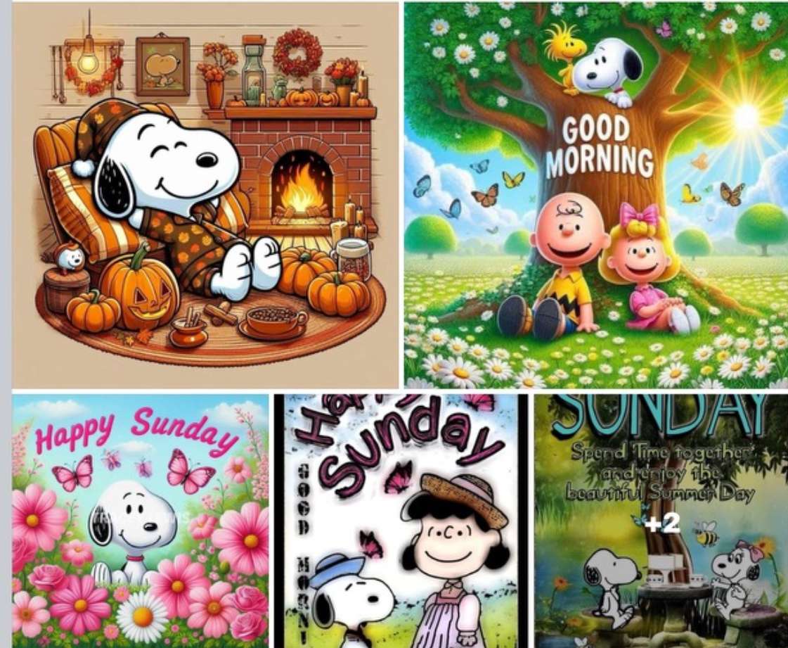 Snoopy y sus amigos disfrutan del domingo rompecabezas en línea