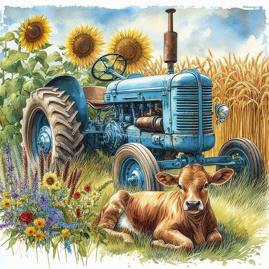 A happy day at the farm online puzzle