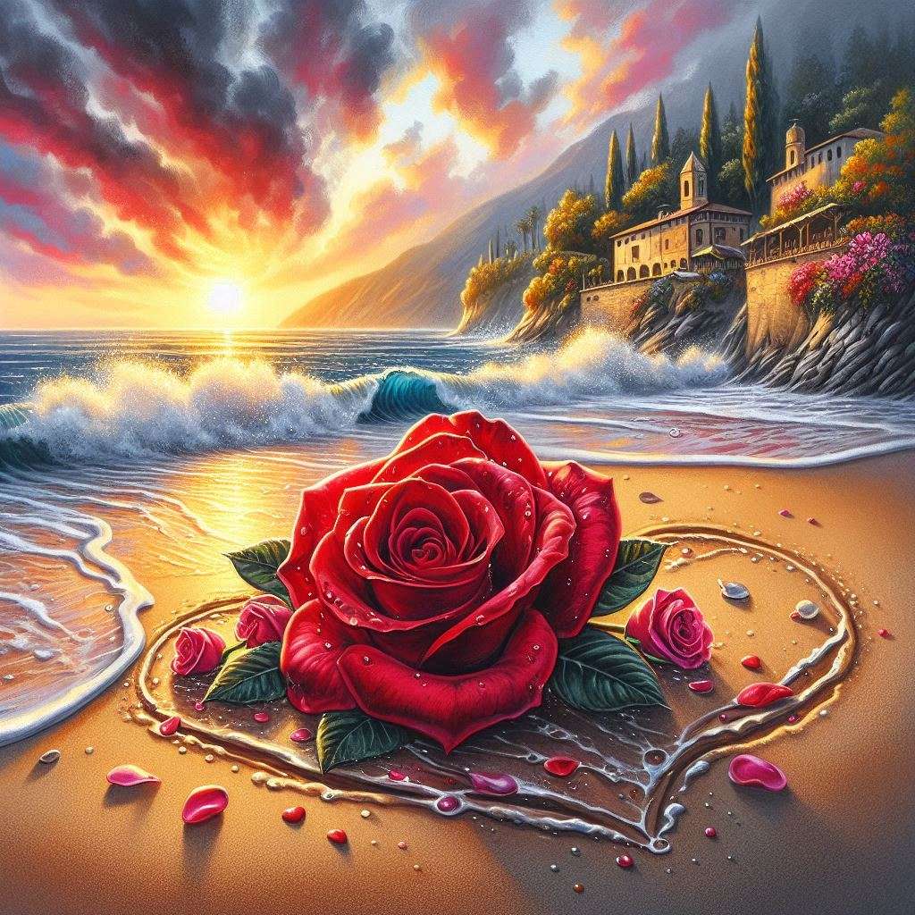 Una rosa di velluto rosso puzzle online