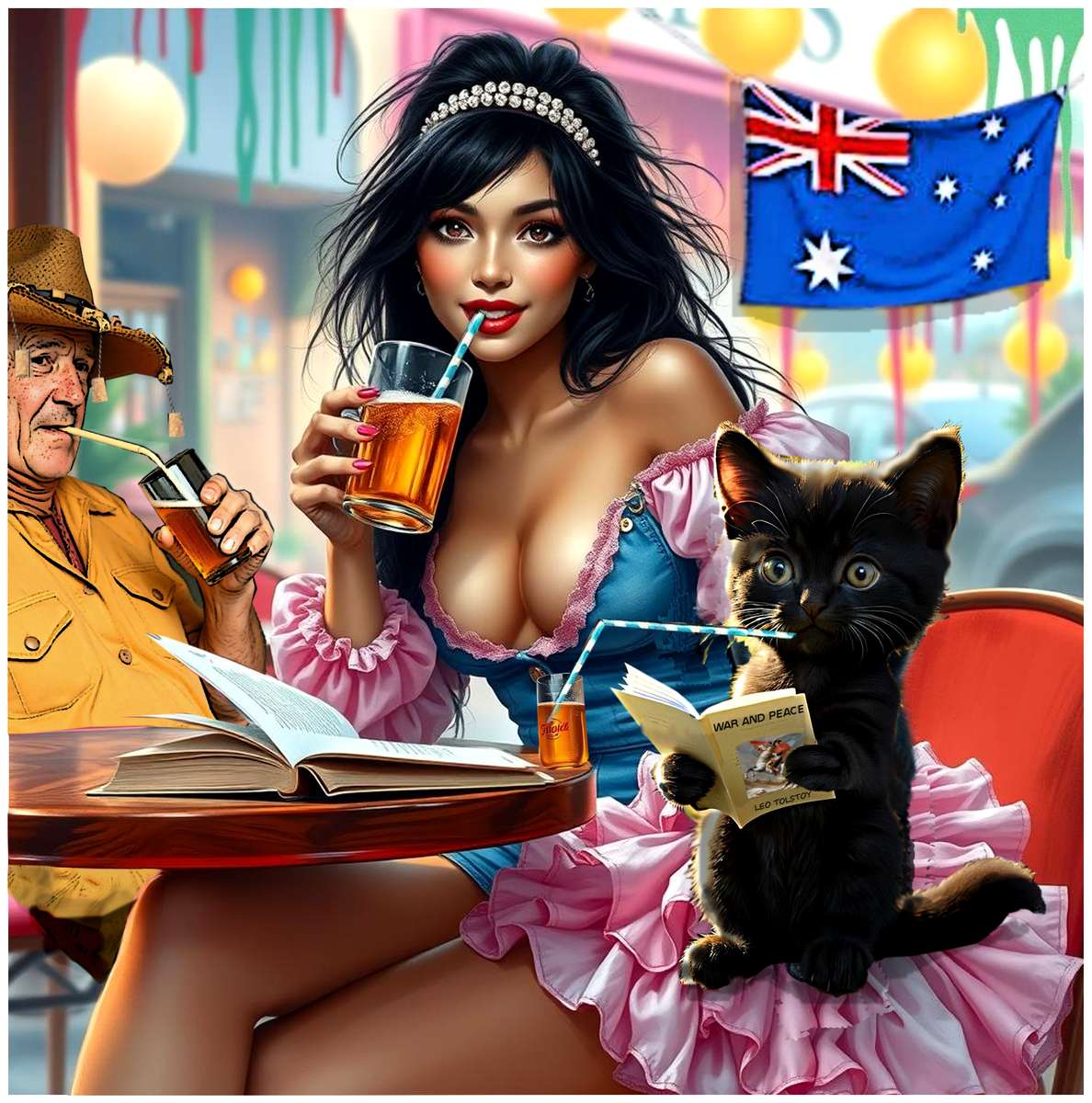 Posh drinking, Australian style jigsaw puzzle online