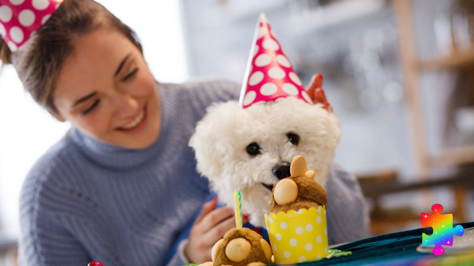 誕生日の子犬！ ジグソーパズルオンライン