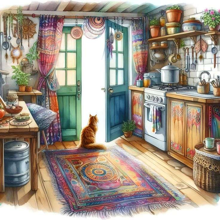 Flower Power Kitchen jigsaw puzzle online