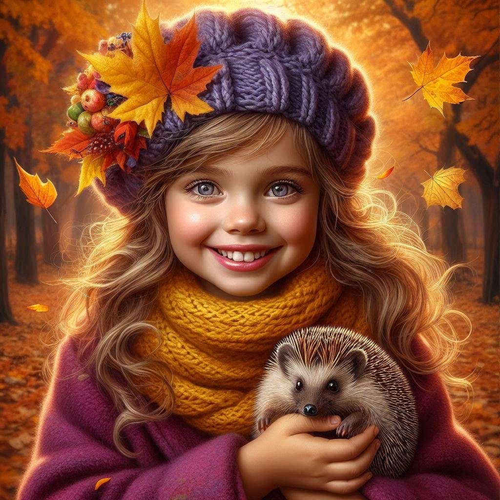 Girl in autumn jigsaw puzzle online