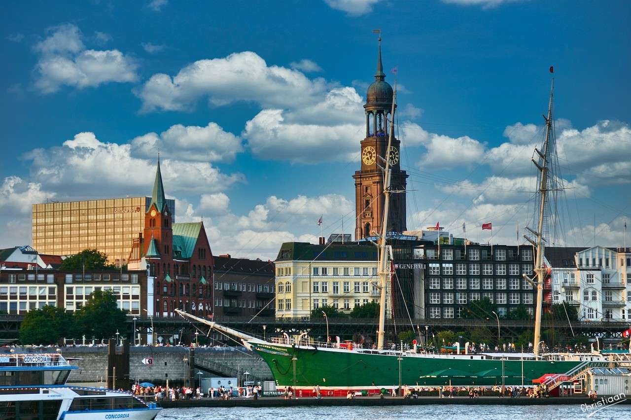 Hambourg, port, Allemagne. puzzle en ligne