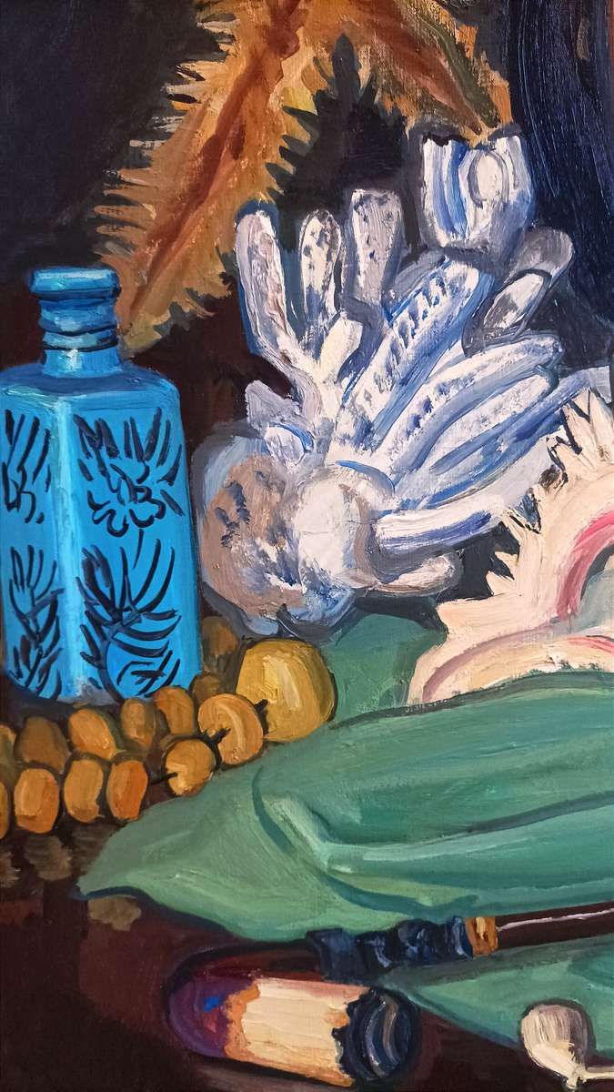 Nature morte au vase bleu puzzle en ligne