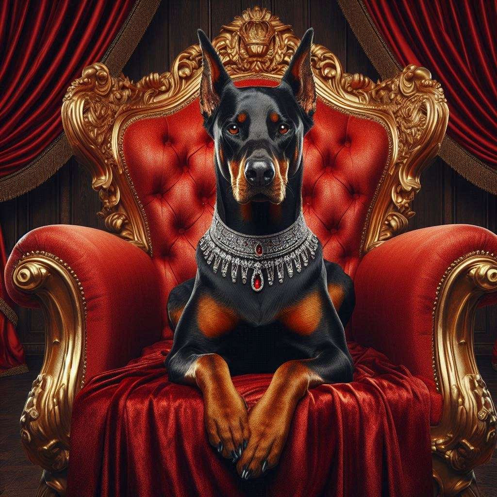 Uma cena majestosa com um doberman quebra-cabeças online