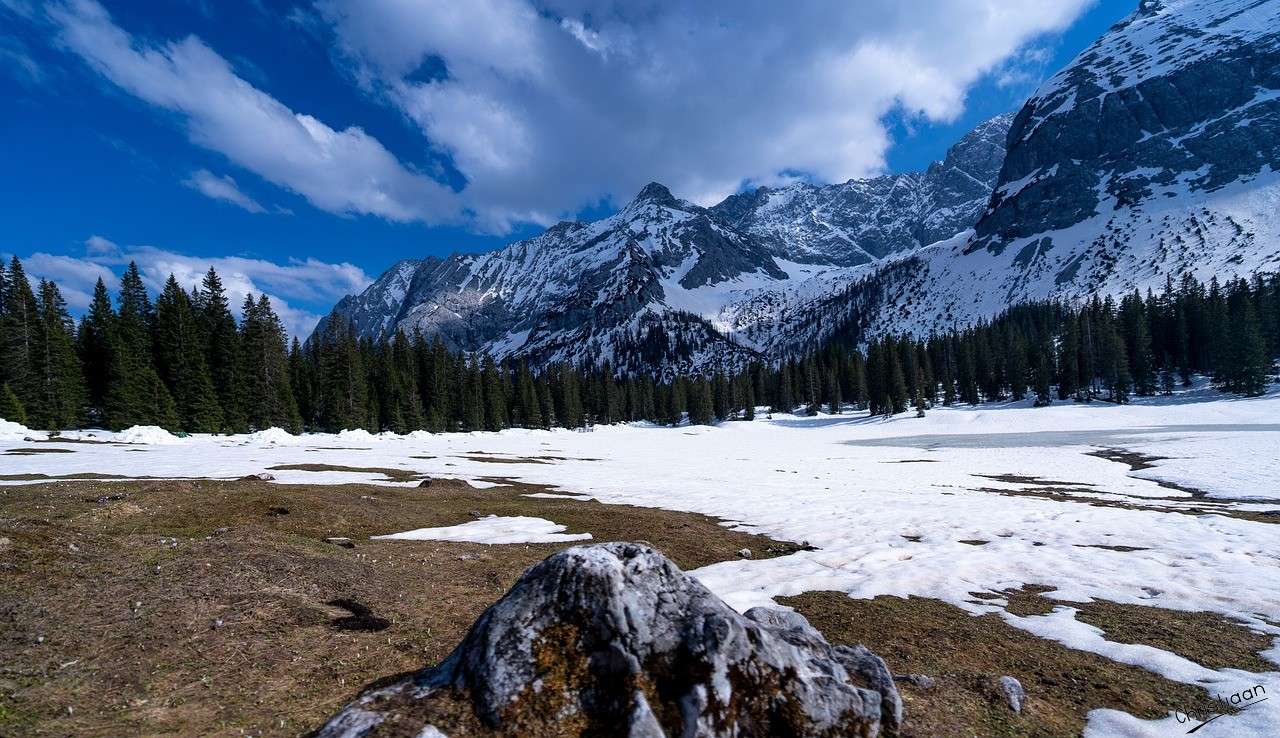 Peisaj, Zăpadă, Munți, Iarnă. puzzle online