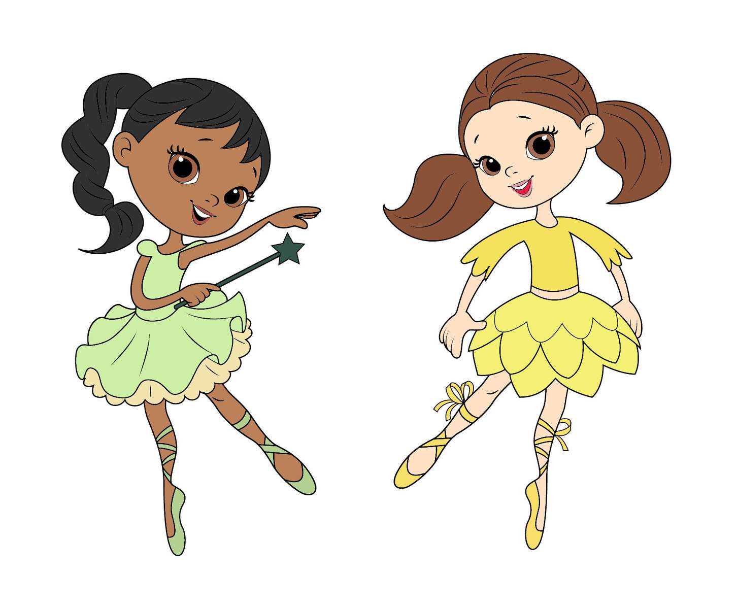 Ballerinas Makeover As Disney Princess Tiana And B jigsaw puzzle online