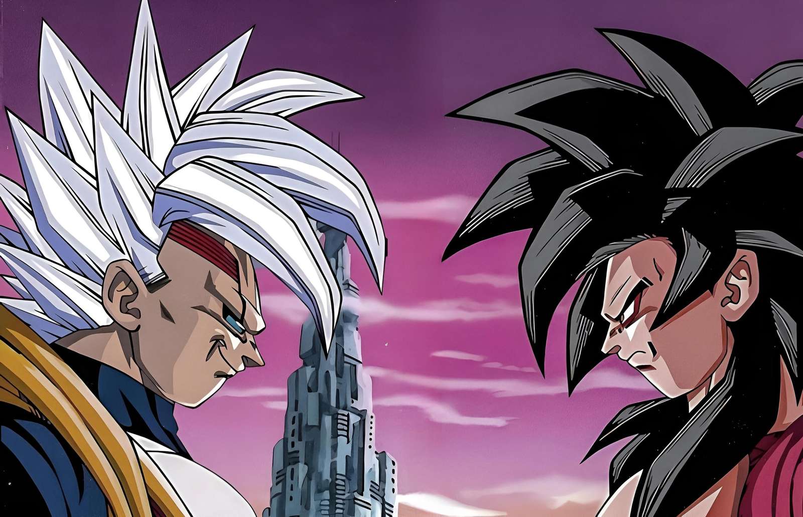 Bébé-Végéta contre Goku. puzzle en ligne