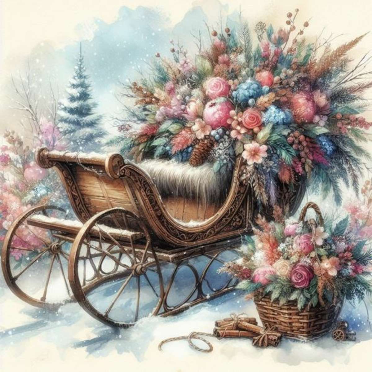 very flowery sleigh online puzzle