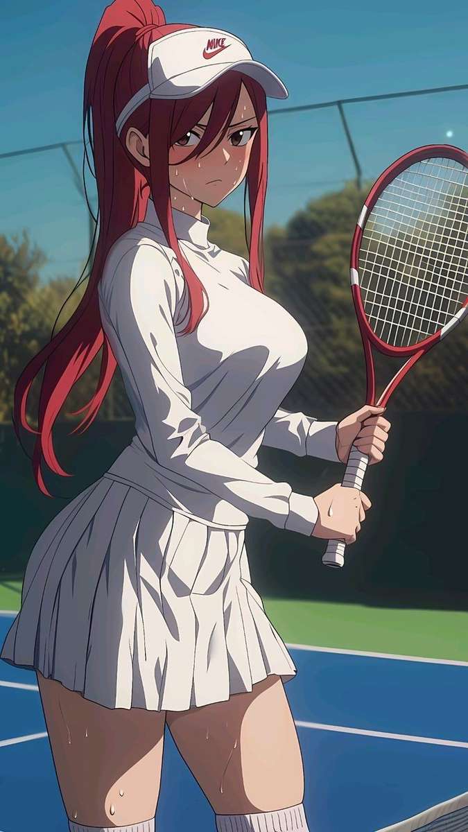 Η Erza Scarlet παίζει Fairy Tail Tennis online παζλ