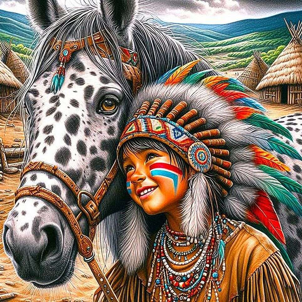 Indian boy and his horse jigsaw puzzle online