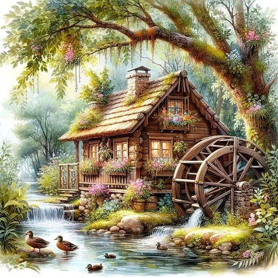 Cottage nascosto nella natura puzzle online