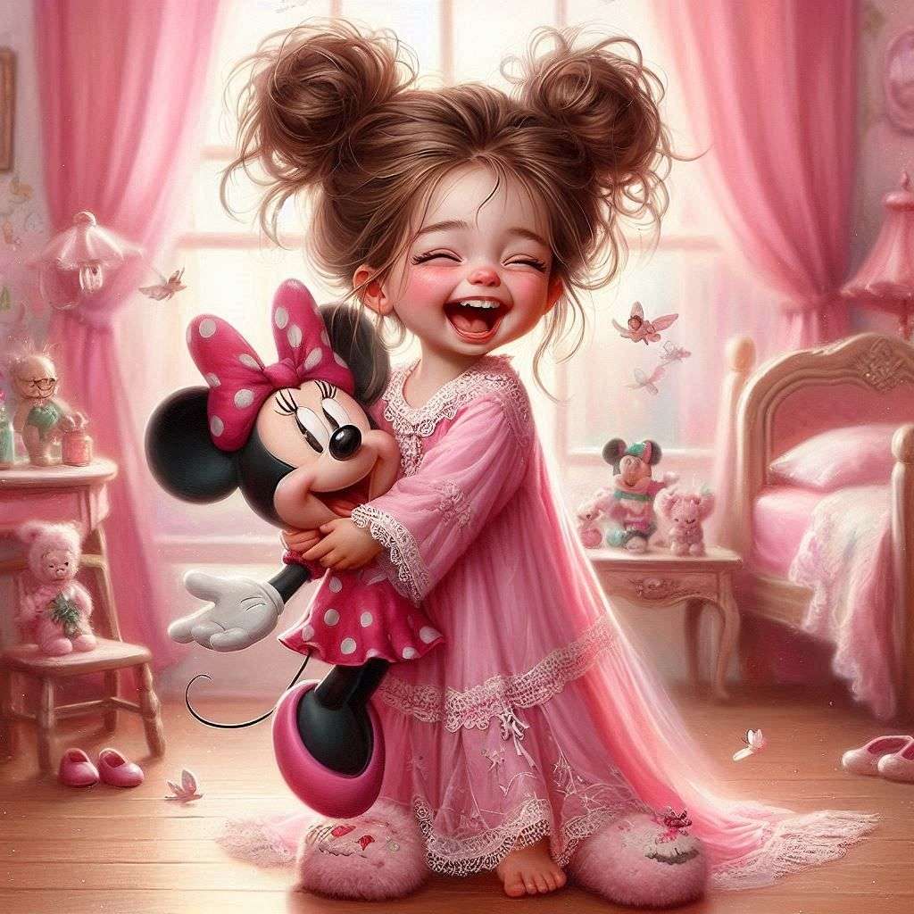 Girl with Mickey Mouse 2 jigsaw puzzle online