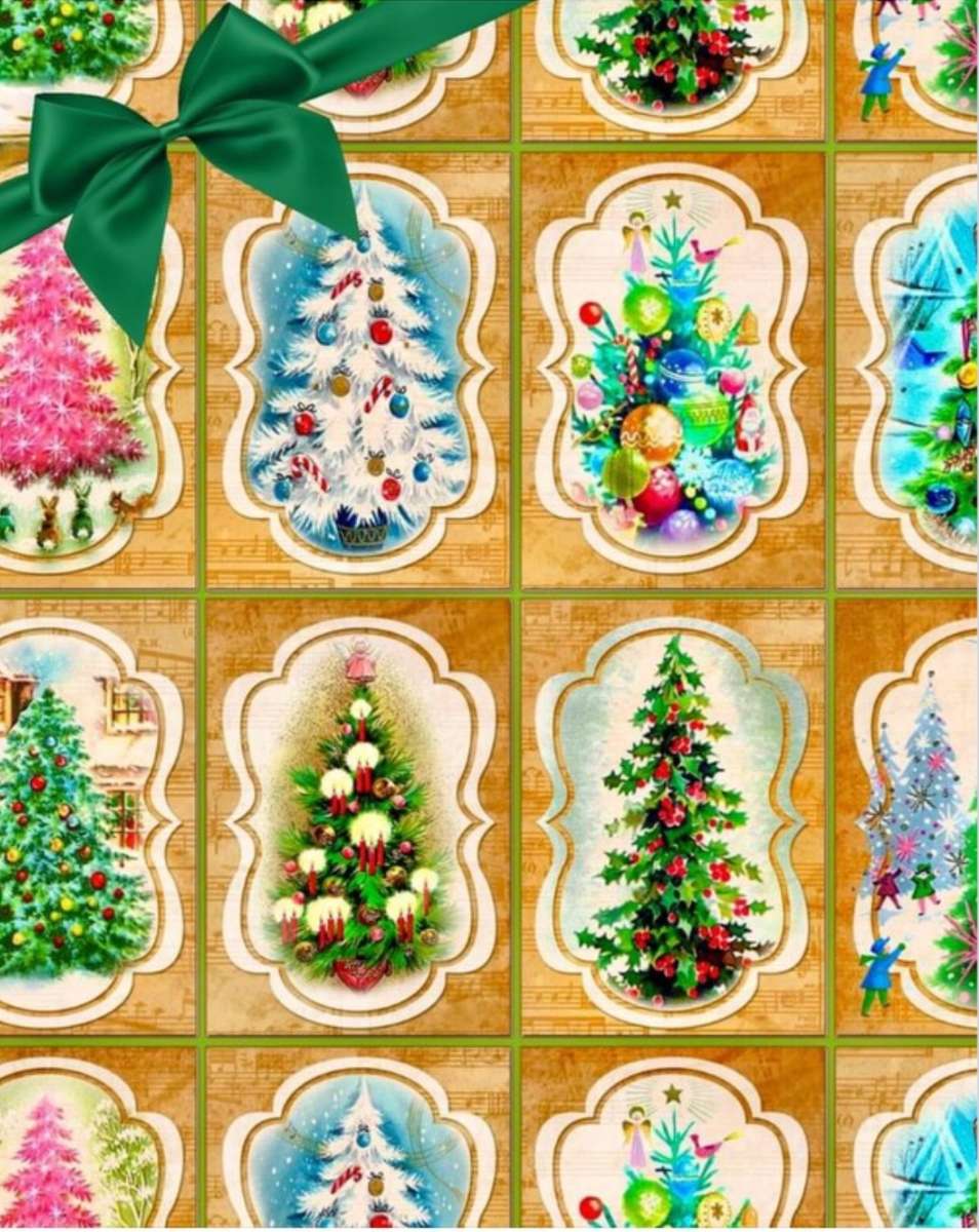 Mehr Vintage-Weihnachtspapier Online-Puzzle