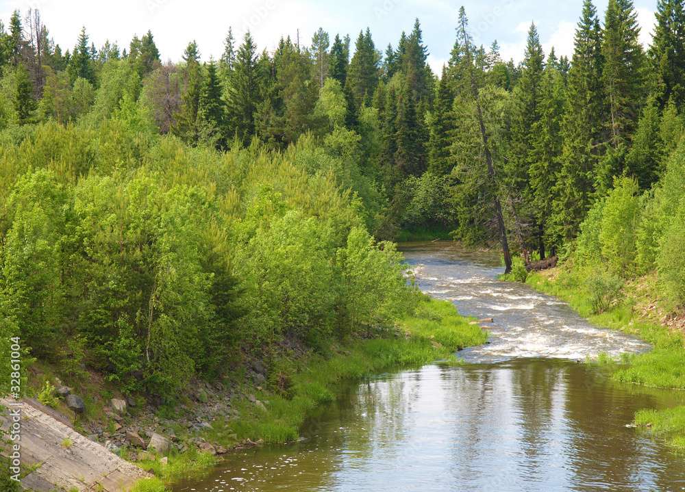 Un río en las montañas de Altai rompecabezas en línea