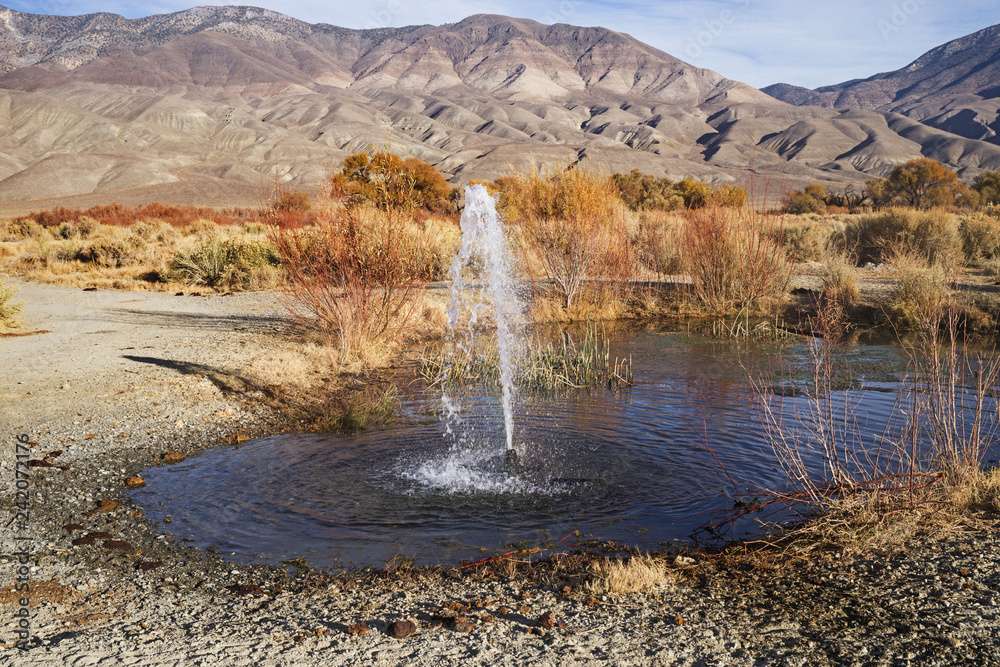 Geyser dans la vallée d'Owens, Californie, États-Unis puzzle en ligne