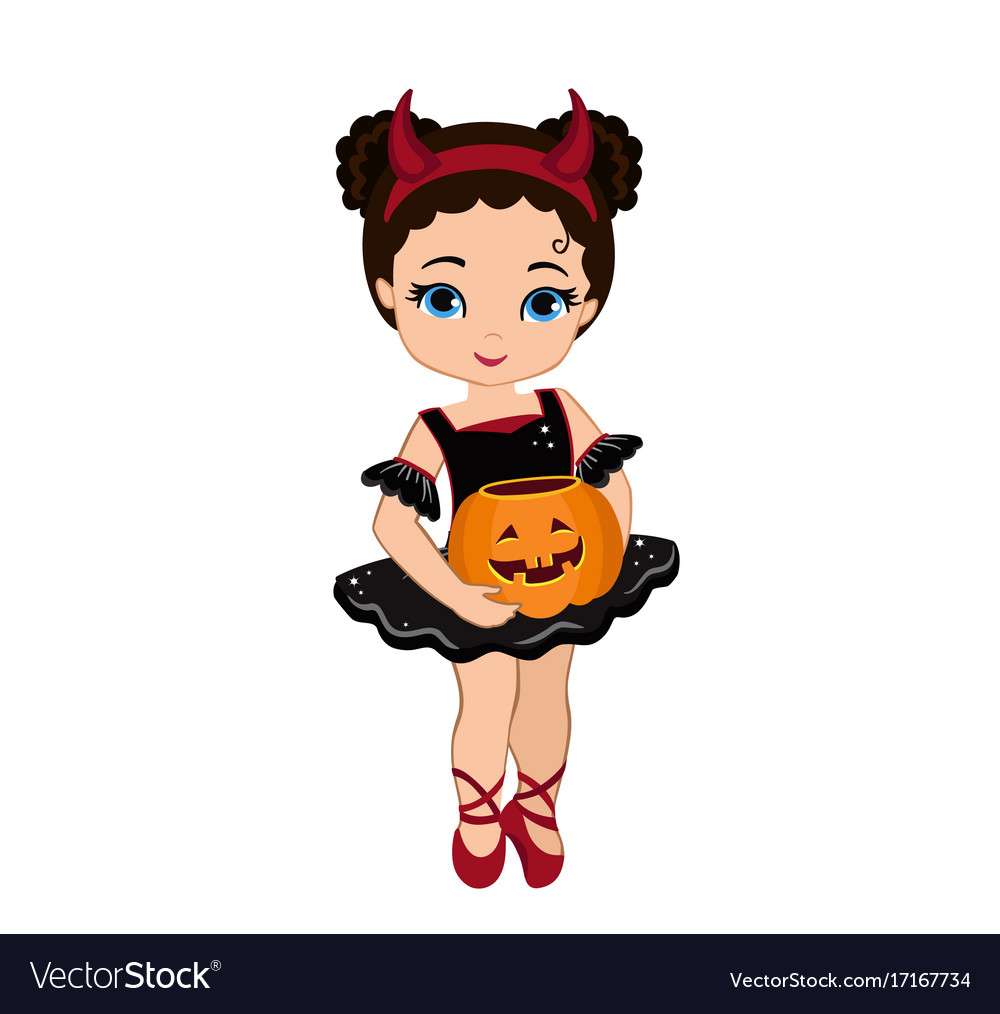 Imagine vectorială pentru copii de Halloween puzzle online