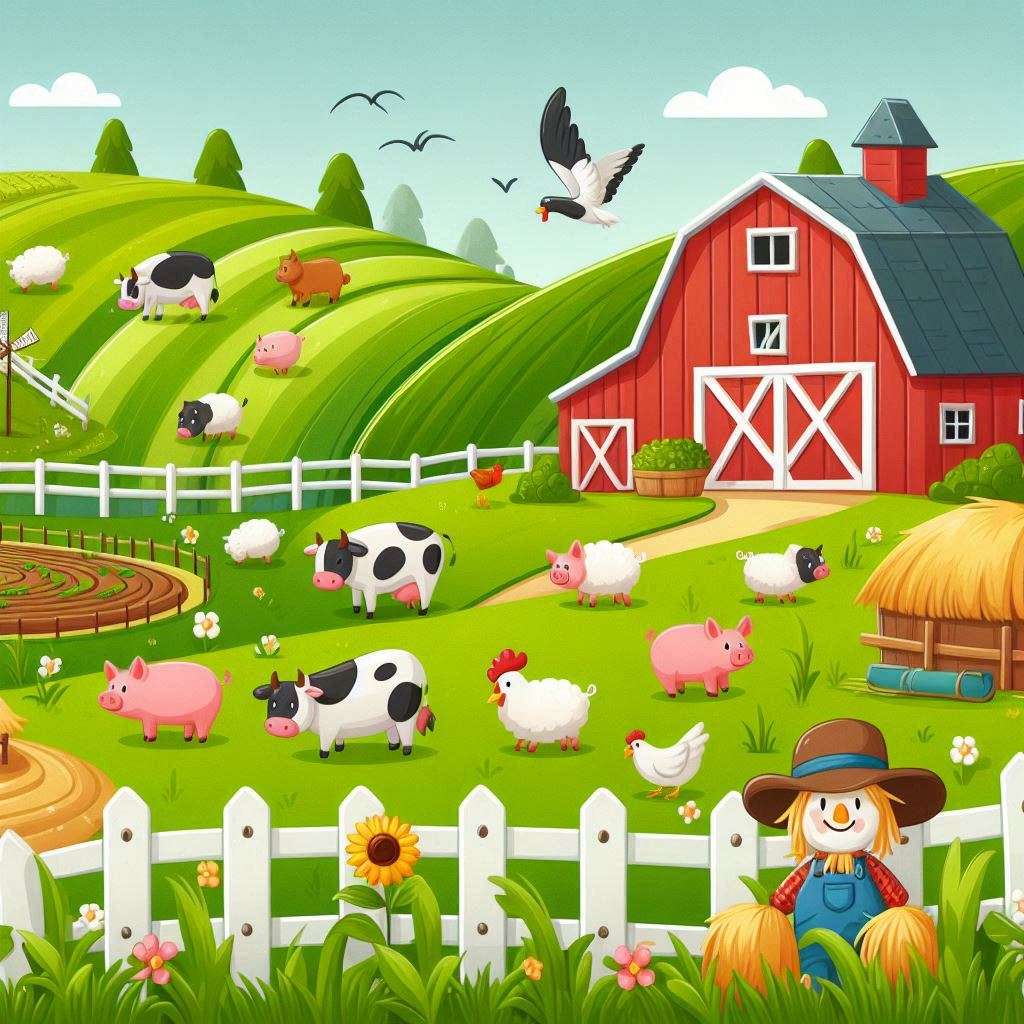 Cartoon image farm jigsaw puzzle online