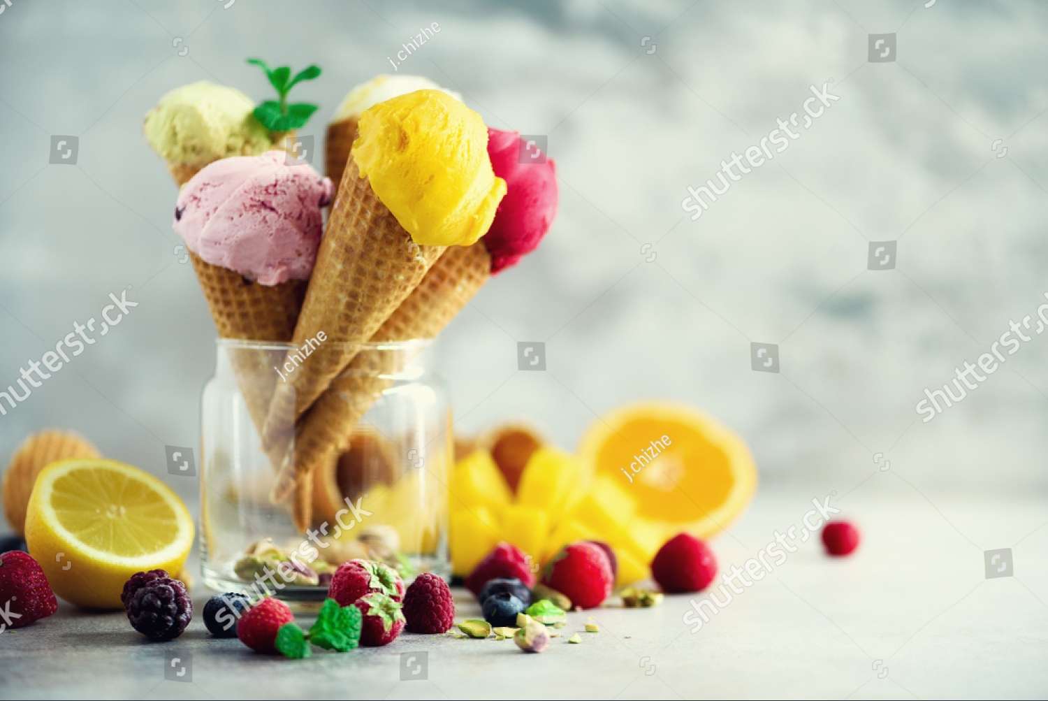 Helado de frutas rompecabezas en línea