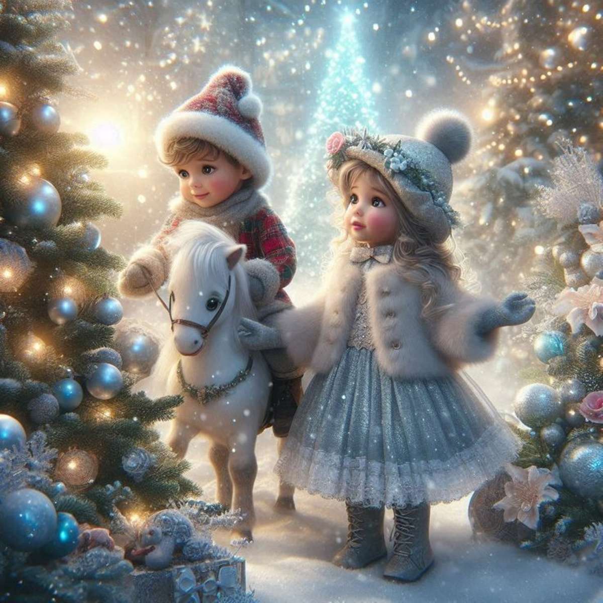 two children and the magic of Christmas jigsaw puzzle online