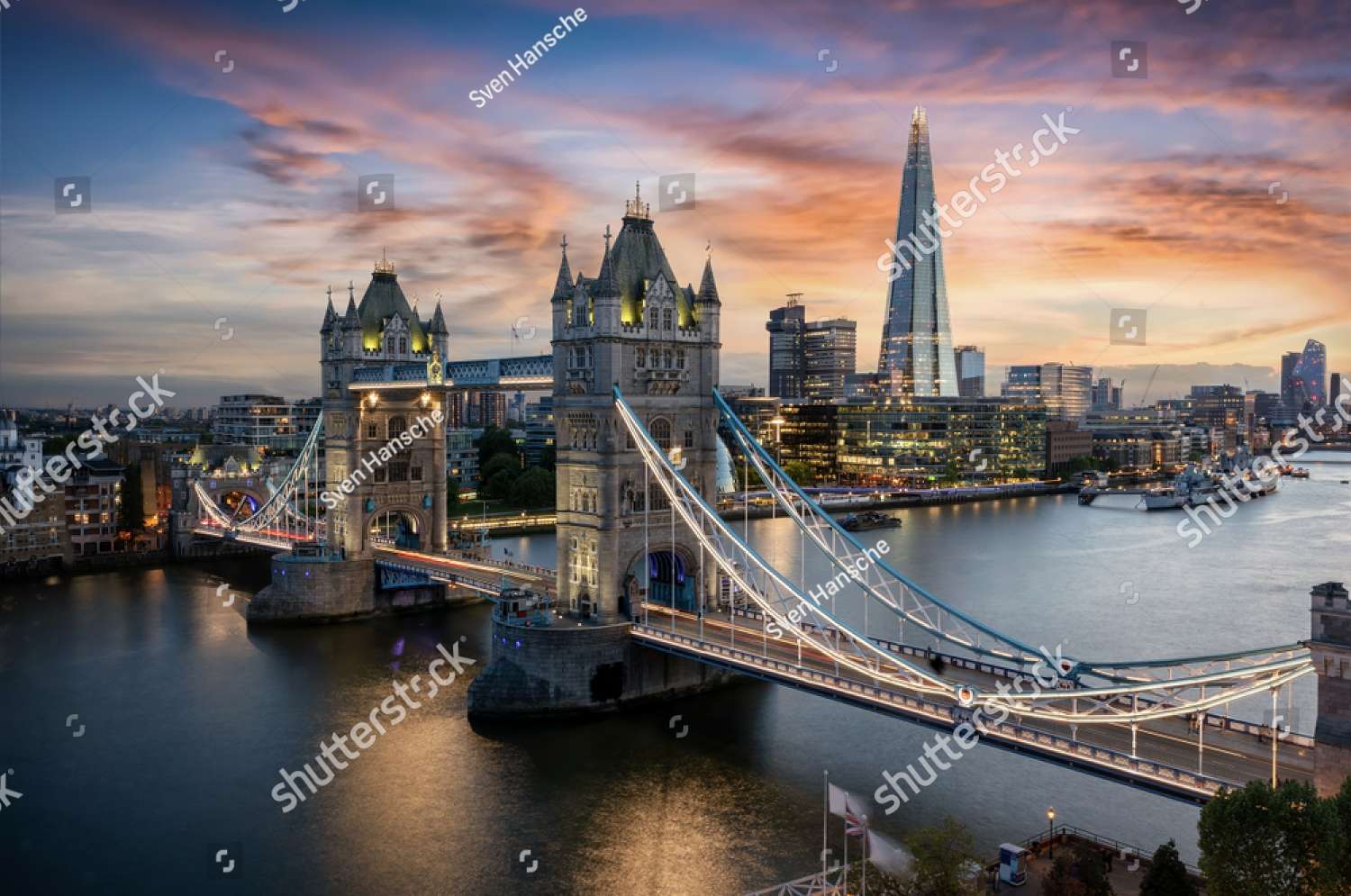 Puente de Londres durante el crepúsculo Reino Unido rompecabezas en línea