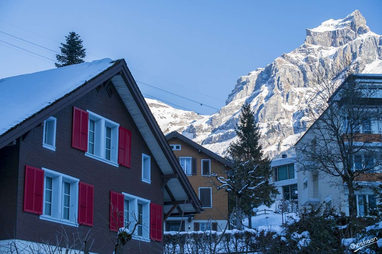 Casa en la Montaña, Invierno. rompecabezas en línea