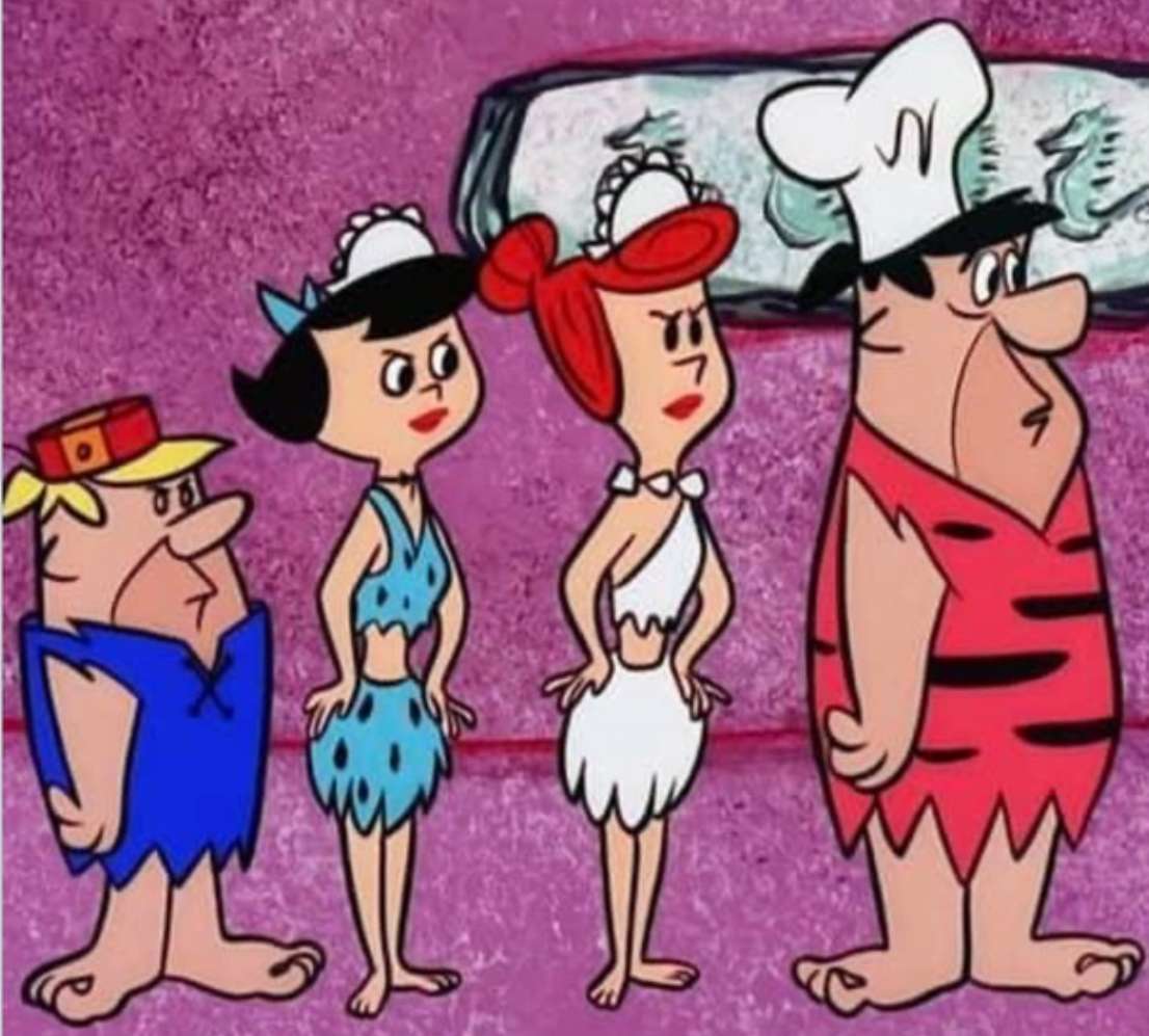 Οι Flintstones and the Rubbles στην τηλεόραση. online παζλ