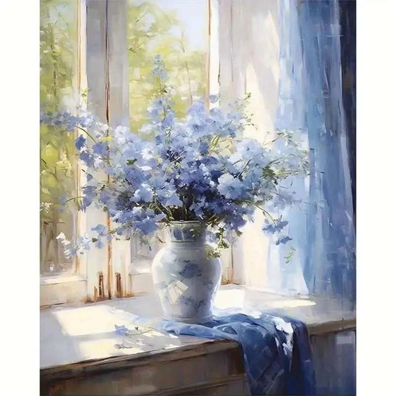 blaue Blumen in einer Vase Online-Puzzle